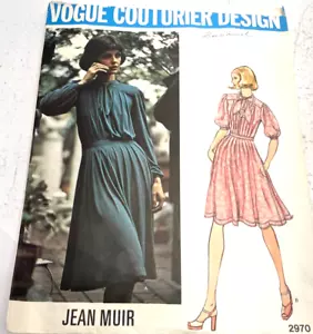 Vogue Couturier Design Jean Muir 2970 Womens Dress Pattern 1970s Vintage Size 10 - Picture 1 of 2