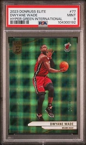2023-24 Elite- Dwayne Wade #77 Hyper Green /24 PSA9 - Picture 1 of 2