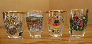 Bicchieri da tiro vintage tedeschi da collezione made in Germany set di 4 bordati oro - Foto 1 di 10