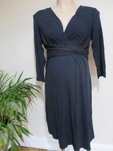 ISABELLA OLIVER MATERNITY & NURSING BLACK 3/4 SLEEVE WRAP DRESS SIZE 3 UK 12 - Picture 1 of 2