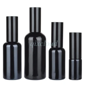 Empty 5ml 10ml 20ml 50ml 100ml BLACK Glass Bottles Mist Pump Sprayer Cosmetics - Picture 1 of 12