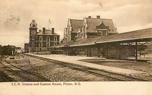 ICR STATION & CUSTOM HOUSE, PICTOU, N.S. KANADA, ALTE POSTKARTE (DT 344) - Bild 1 von 2