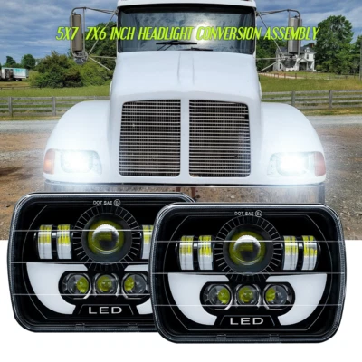 For Kenworth T300 Trucks 2024 Newest pair 130W 7x6" 5x7inch LED HI/LO Headlights - Image 1 of 4