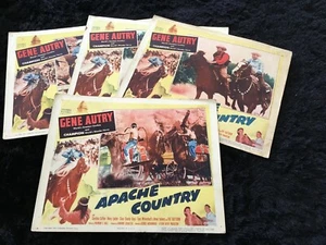 APACHE COUNTRY Original 1952 Lobby Card Set of four(4) GENE AUTRY 11X14" - Picture 1 of 8