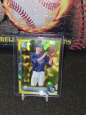 Ryan Cermak 2022 Bowman Chrome Draft Sapphire 1st Yellow  /99  Rays BDC-81 - Image 1 of 2