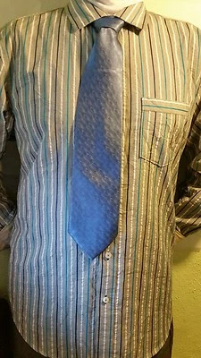 Camisa Tommy Bahama Hombre XL Azul/Gris Rayas Manga Larga Camisa Abotonada. Foto 1 de 4