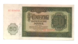 1948 Deutschland Kommunistische DDR 50 Mark Banknote - Bild 1 von 2