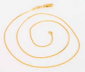 VINTAGE BEAUTIFUL 14K YELLOW GOLD DAINTY CHAIN LINK NECKLACE 18" LONG 1.75 GRAMS - Picture 1 of 2