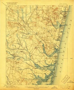 Asbury Park, NJ, Topographic Map, 1901, USGS – Premium Matte Print – Historic NJ - Picture 1 of 1