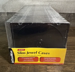 Slim Jewel Cases / Office Max / 50er Pack / High Impact Kunststoff / Neu & Versiegelt - Bild 1 von 2