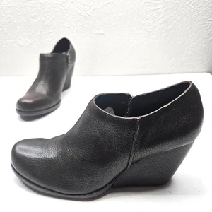 Botas de cuña gruesas Kork Ease 8,5 cuero marrón oscuro cómodos zapatos occidentales botines - Imagen 1 de 10