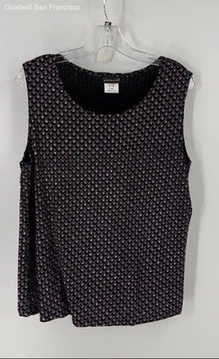 Vintage Citiknits Women's Patterned Blouse Size L Regular 1990s Made in USA - Image 1 of 4