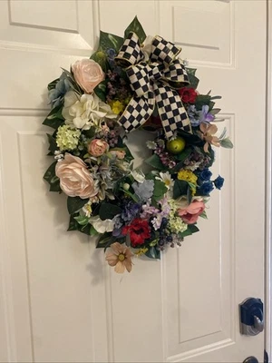 Mackenzie child, Authentic Ribbon Beautiful Handmade Oval Wreath - Image 1 of 4