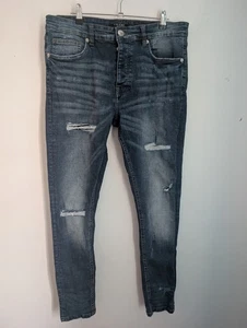 Valere Milano Blue Denim Straight Leg Jeans Size 34 (T3) - Picture 1 of 6