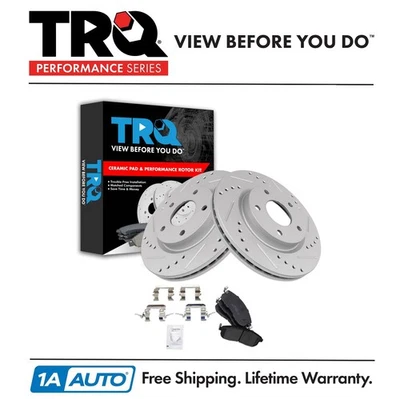 Kit de pastilhas de freio dianteiro TRQ e rotor de desempenho cerâmica para Nissan Sentra - Imagem 1 de 4