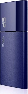 Silicon Power USB Memory 128GB USB3.0 Sliding Blaze B05 Navy Blue SP128GBUF3B05V - Image 1 of 4