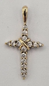 Ross Simons 925 CZ Sterling Silver Cubic Zirconia 1" Cross Pendant - Picture 1 of 4