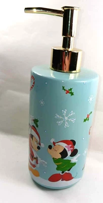 迪士尼米奇和米妮老鼠肥皂泵乳液分装器圣诞节冬青假期 — 第 1/3 张图片