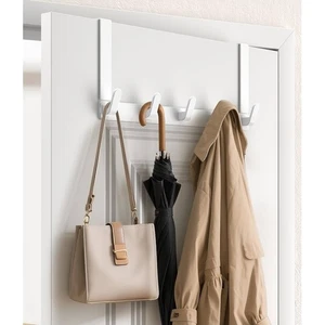Over The Door Hooks Hanger with Extended Arms Fits 1 3/4" Doors - 1 Pack, White - Picture 1 of 6