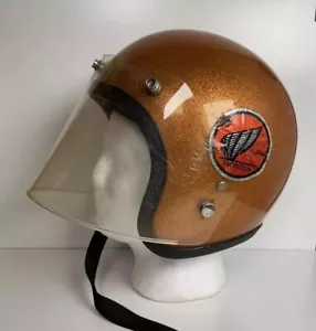 Vintage Honda Gold Glitter Motorcycle Helmet Open Face - Bild 1 von 15
