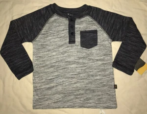 Lee Boys Size 4 Grey Raglan Long Sleeve Henley Jersey New MSRP $34.00 - Picture 1 of 8