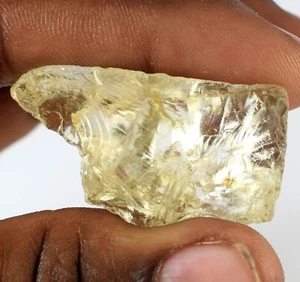 Brazilian Lemon Topaz Natural Untreated 72.05 Ct/36 mm Gemstone Rough Mineral - Picture 1 of 5