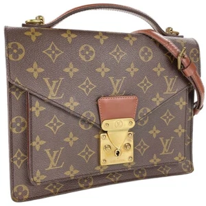 Louis Vuitton Monogram Monceau 2WAY Leather Brown Handbag 1267 - Picture 1 of 24