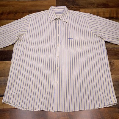 Pringle Shirt Mens Extra Large Yellow Striped Button Up Striped - Imagem 1 de 4