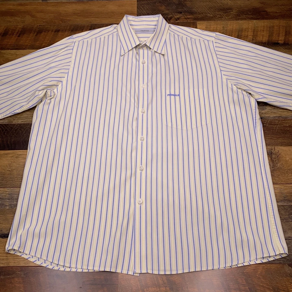 Camisa Pringle Para Hombre Extra Grande Amarillo Rayas Abotonadas Rayas Foto 1 de 4