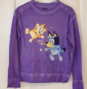 BBC Studios BLUEY Long Slv Crewneck Graphic T-shirt Purp Girl's Sz 14-16 NWT - Picture 1 of 2