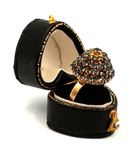 Antiker Art Deco Sterlingsilber vergoldet & Saphir Bombe Cluster Ring Größe O US 7 - Bild 1 von 7