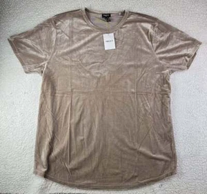 NWT! FOREVER 21 Size XXL 2XL Men's Tan Light Brown Velour T-Shirt Short Sleeves - Imagen 1 de 2