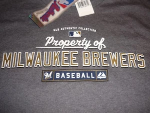 MILWAUKEE BREWERS - AUTHENTIC MAJESTIC - MLB BASEBALL T-SHIRT - M - NEW - NWT - Picture 1 of 4
