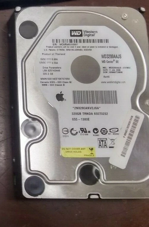 Apple 320GB 7200RPM 3.5" SATA HDD Hard Drive 655-1380E - Image 1 of 1