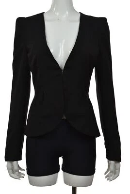 Ya los Angeles Womens Jacket Size L Black Solid Blazer Long Sleeve Cotton Work - Image 1 of 4