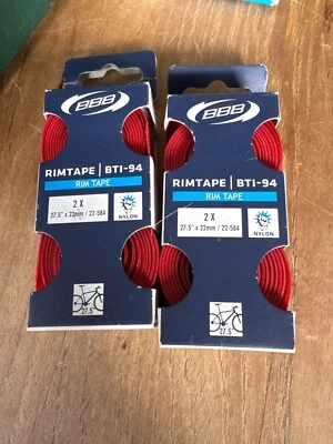 2x BBB-BTI-94 Rim Tape 27.5×22mm - Red 22-584 new sealed in box  - Image 1 of 2