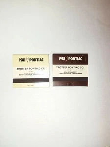 Matchbooks 1981 Pontiac Trotter Pontiac Co  Chattanooga, TN  - Picture 1 of 4