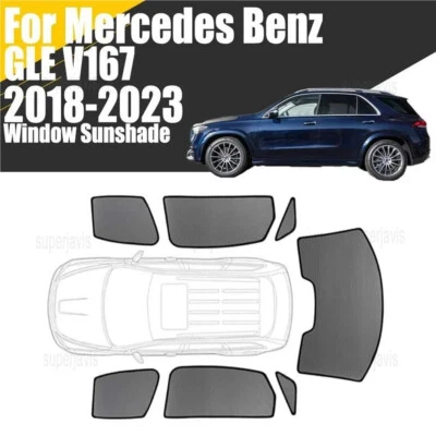 Magnetic Window Sunshade For Mercedes GLE 2018-23 Mesh Windshield Frame Curtain - Image 1 of 4