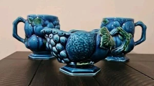 3-PC Set Mood Indigo Japan Creamer Dish With 2 Teacups - Picture 1 of 12