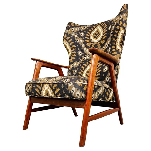 Scandinavian Modern Wingback Lounge Chair After Aksel Bender Madsen Cover