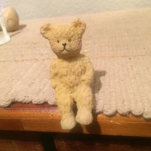 Vintage Resin 2.5" Sitting Teddy Bear Will Work Great on Park Bench - Imagen 1 de 2