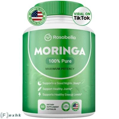 Rosabella Moringa Leaf Powder Capsules - 800mg of Pure Nutrient 60 HOT UK