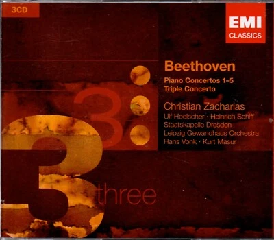 3 CDs Beethoven PIANO CONCERTOS etc. Zacharias | sehr gut (C4184) - Bild 1 von 4