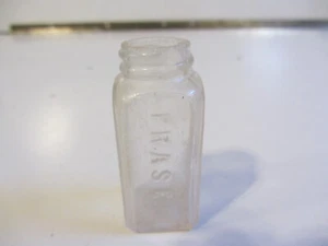 ANTIQUE Sample Size Miniature CLEAR MEDICINE Bottle Emb FRASER 2-1/4” Tall - Picture 1 of 3