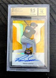 2017 Leaf Valiant Draft Pavin Smith GOLD Prismatic RC Auto #3/10 Dbacks BGS 9.5 - Picture 1 of 4