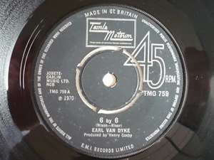 Earl Van Dyke 6 By 6 7" Vinyl UK 1970 Tamla Motown 1st Press A1/B1 Single - Foto 1 di 8