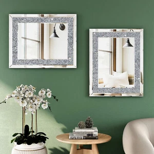 Glam Crystal Accent Wall Mirror - Picture 1 of 7