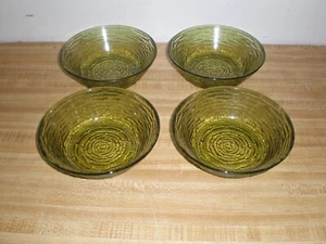 Vintage Anchor Hocking Soreno Avocado Glass Cereal Bowls 6" Set of 4 EUC - Picture 1 of 3