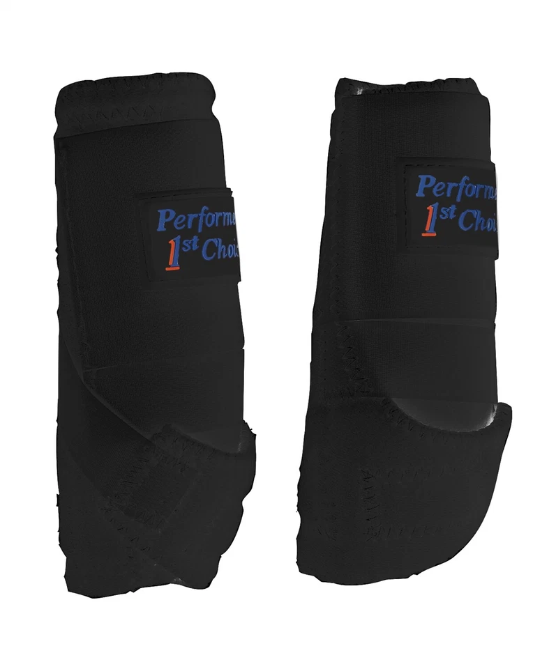 Botas deportivas de rendimiento protectoras para caballos en miniatura - negras Foto 1 de 1