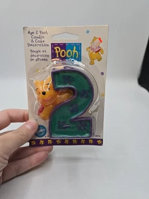 Vela de bolo de aniversário vintage 1998 Wilton Winnie Pooh #2 da Disney, ITEM RARO NOVO - Imagem 1 de 4